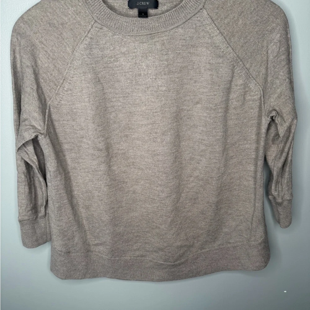 J. Crew Merino Wool Boxy Sweater - Mushroom
